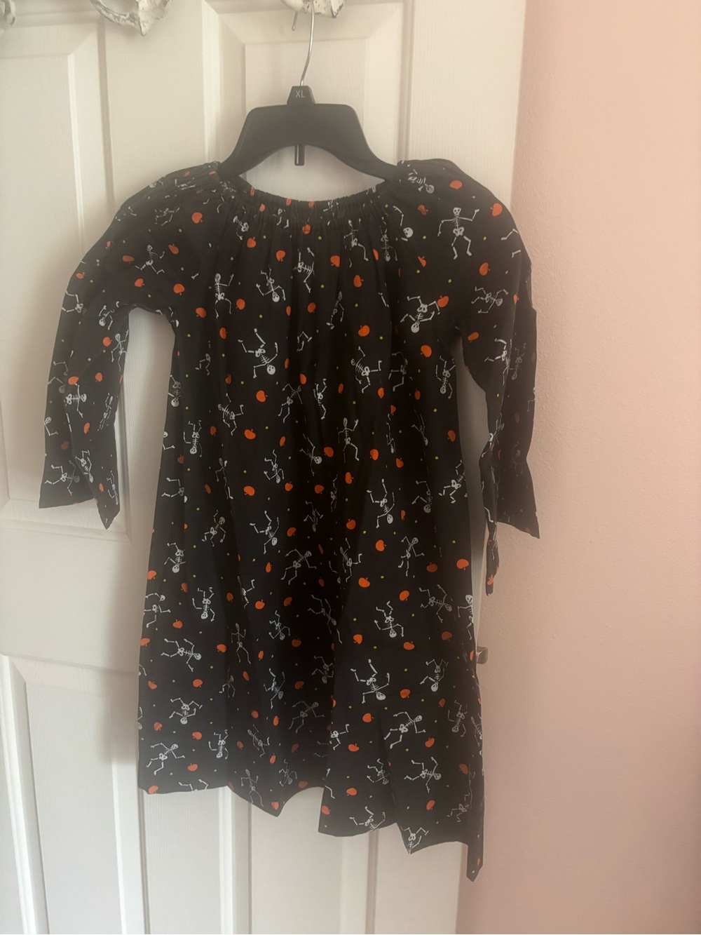 Kids Halloween Skeleton Dress Costume - Black with Orange Accents